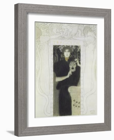 Fair Drawing for the Allegory of the 'tragedy', 1897-Gustav Klimt-Framed Giclee Print
