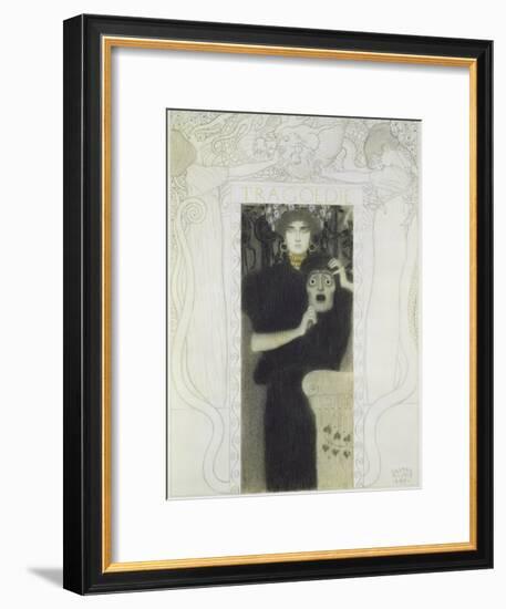 Fair Drawing for the Allegory of the 'tragedy', 1897-Gustav Klimt-Framed Giclee Print