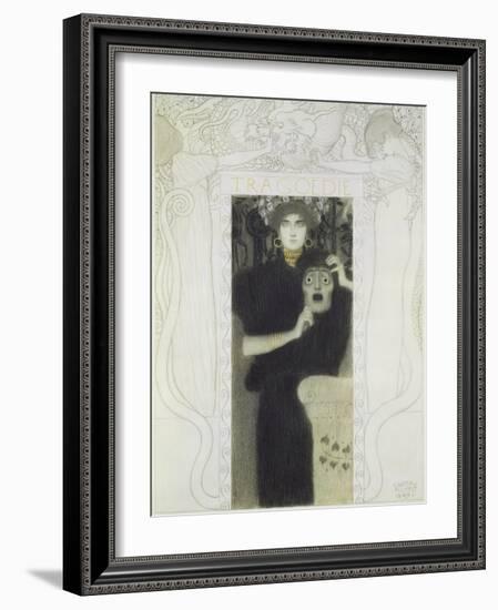 Fair Drawing for the Allegory of the 'tragedy', 1897-Gustav Klimt-Framed Giclee Print