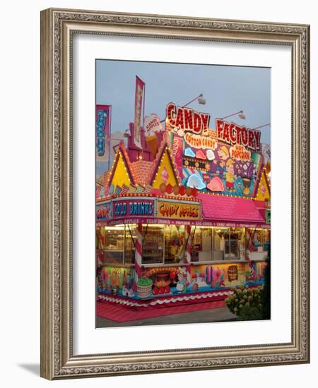 Fair food vendor shacks, Indiana State Fair, Indianapolis, Indiana,-Anna Miller-Framed Photographic Print