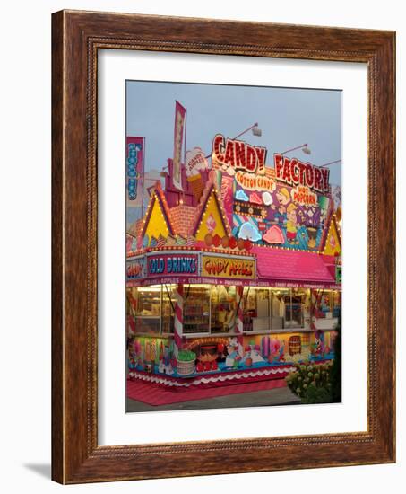 Fair food vendor shacks, Indiana State Fair, Indianapolis, Indiana,-Anna Miller-Framed Photographic Print