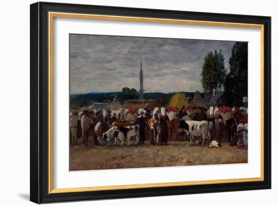 Fair in Brittany, 1874-Eugene Louis Boudin-Framed Giclee Print