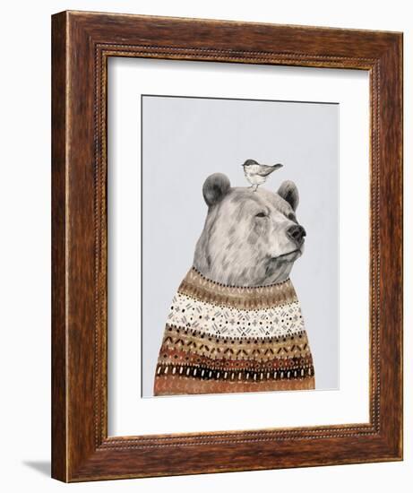 Fair Isle Bear I-Victoria Borges-Framed Premium Giclee Print