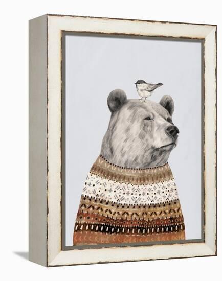 Fair Isle Bear I-Victoria Borges-Framed Stretched Canvas