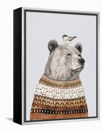 Fair Isle Bear I-Victoria Borges-Framed Stretched Canvas