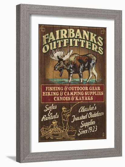 Fairbanks, Alaska - Moose Outfitters-Lantern Press-Framed Art Print