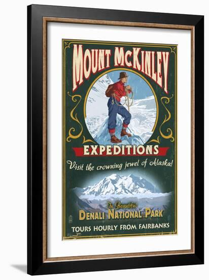 Fairbanks, Alaska - Mt. McKinley Climbers-Lantern Press-Framed Art Print