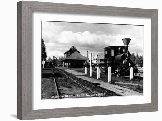 Fairbanks, Alaska - View of the Train Station-Lantern Press-Framed Art Print