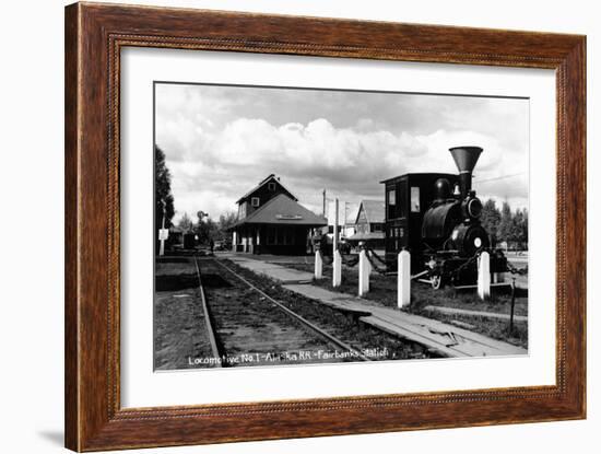 Fairbanks, Alaska - View of the Train Station-Lantern Press-Framed Premium Giclee Print