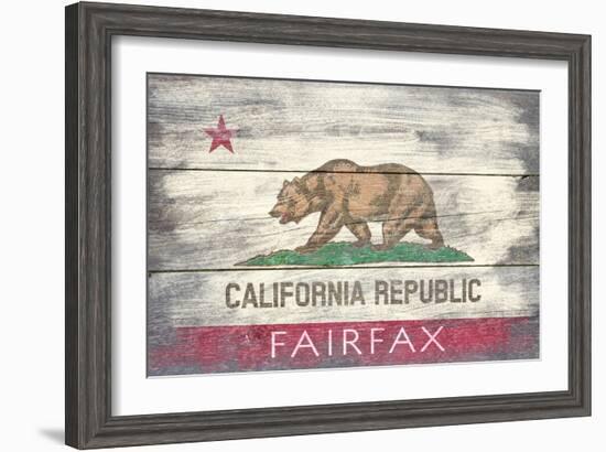 Fairfax, California - Barnwood State Flag-Lantern Press-Framed Art Print