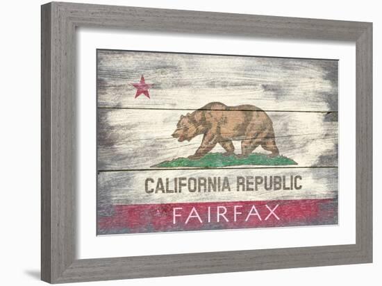 Fairfax, California - Barnwood State Flag-Lantern Press-Framed Art Print