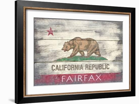 Fairfax, California - Barnwood State Flag-Lantern Press-Framed Art Print