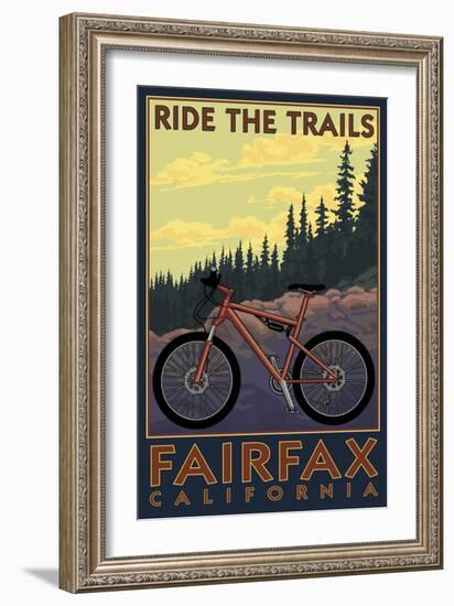 Fairfax, California - Ride the Trails-Lantern Press-Framed Art Print