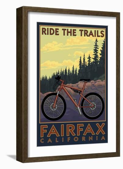 Fairfax, California - Ride the Trails-Lantern Press-Framed Art Print