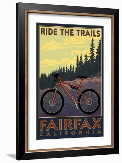 Fairfax, California - Ride the Trails-Lantern Press-Framed Art Print