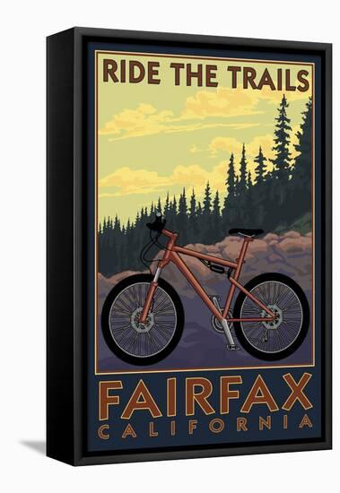 Fairfax, California - Ride the Trails-Lantern Press-Framed Stretched Canvas