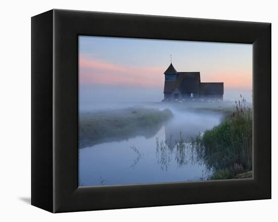 Fairfield Church in Dawn Mist, Romney Marsh, Near Rye, Kent, England, United Kingdom, Europe-Stuart Black-Framed Premier Image Canvas