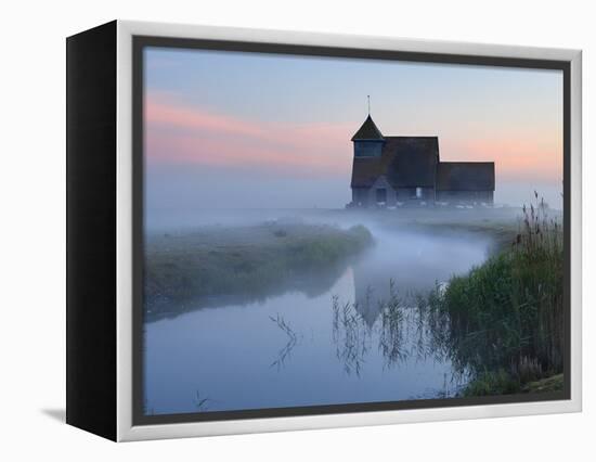 Fairfield Church in Dawn Mist, Romney Marsh, Near Rye, Kent, England, United Kingdom, Europe-Stuart Black-Framed Premier Image Canvas