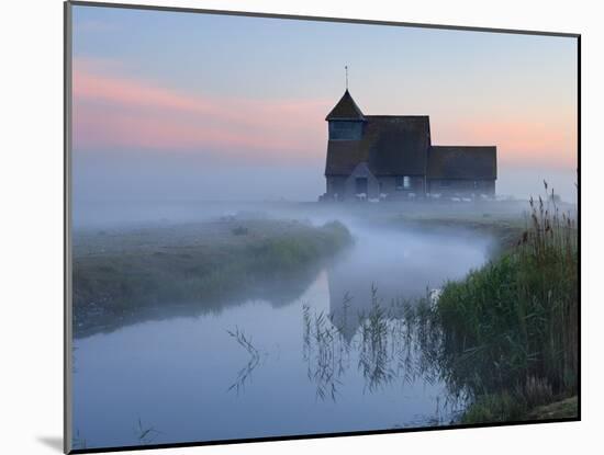 Fairfield Church in Dawn Mist, Romney Marsh, Near Rye, Kent, England, United Kingdom, Europe-Stuart Black-Mounted Photographic Print