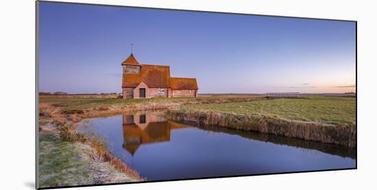 Fairfield Church (St. Thomas a Becket Church) at dawn, Romney Marsh, near Rye, Kent, England, Unite-Andrew Sproule-Mounted Photographic Print