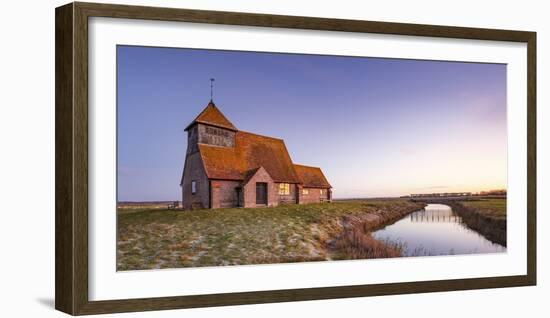 Fairfield Church (St. Thomas a Becket Church) at dawn, Romney Marsh, near Rye, Kent, England, Unite-Andrew Sproule-Framed Photographic Print