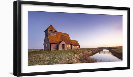 Fairfield Church (St. Thomas a Becket Church) at dawn, Romney Marsh, near Rye, Kent, England, Unite-Andrew Sproule-Framed Photographic Print