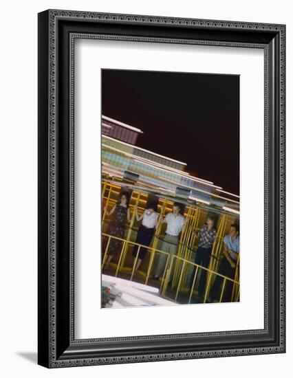 Fairgoers on a 'Round-Up' Spinning Amusement Ride at the Iowa State Fair, Des Moines, Iowa, 1955-John Dominis-Framed Photographic Print