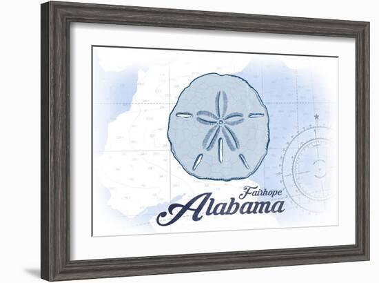 Fairhope, Alabama - Sand Dollar - Blue - Coastal Icon-Lantern Press-Framed Art Print