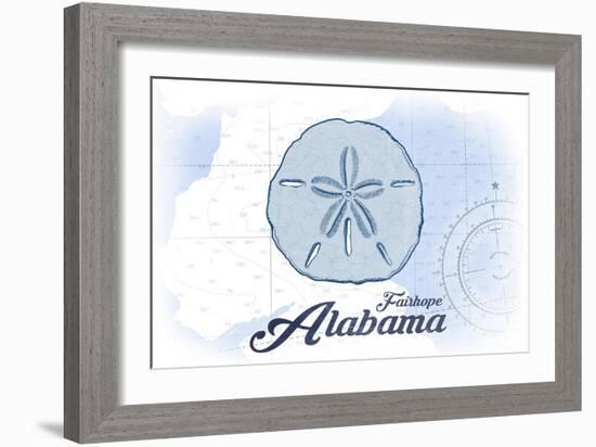 Fairhope, Alabama - Sand Dollar - Blue - Coastal Icon-Lantern Press-Framed Art Print