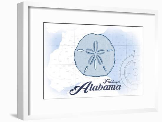 Fairhope, Alabama - Sand Dollar - Blue - Coastal Icon-Lantern Press-Framed Art Print