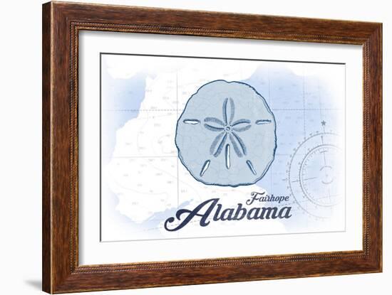 Fairhope, Alabama - Sand Dollar - Blue - Coastal Icon-Lantern Press-Framed Art Print