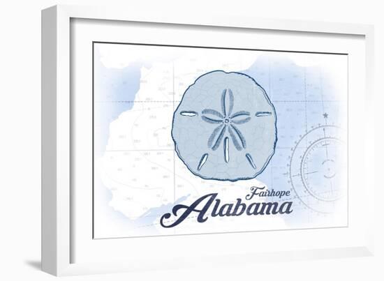 Fairhope, Alabama - Sand Dollar - Blue - Coastal Icon-Lantern Press-Framed Art Print