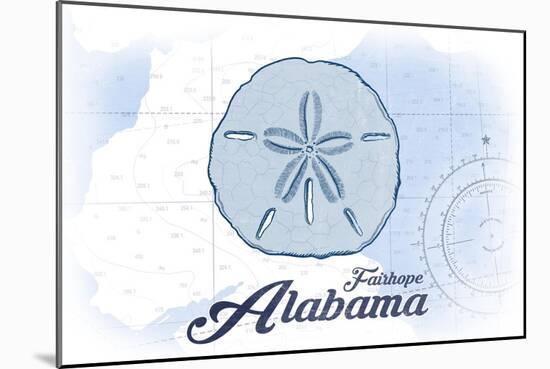 Fairhope, Alabama - Sand Dollar - Blue - Coastal Icon-Lantern Press-Mounted Art Print