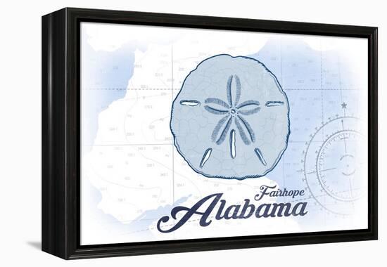 Fairhope, Alabama - Sand Dollar - Blue - Coastal Icon-Lantern Press-Framed Stretched Canvas