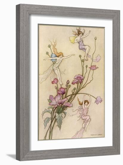 Fairies and Flowers-Warwick Goble-Framed Premium Photographic Print