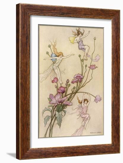 Fairies and Flowers-Warwick Goble-Framed Premium Photographic Print