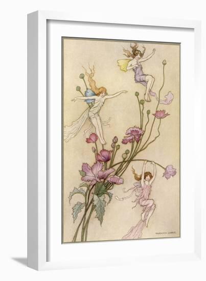 Fairies and Flowers-Warwick Goble-Framed Premium Photographic Print