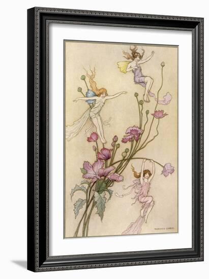 Fairies and Flowers-Warwick Goble-Framed Premium Photographic Print