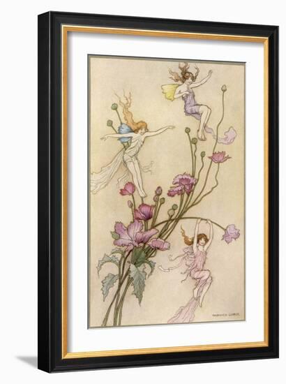 Fairies and Flowers-Warwick Goble-Framed Premium Photographic Print