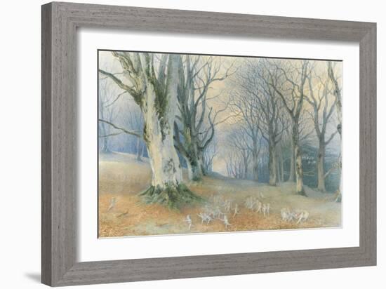 Fairies and Squirrels, C.1870 (W/C on Paper)-Richard Doyle-Framed Giclee Print