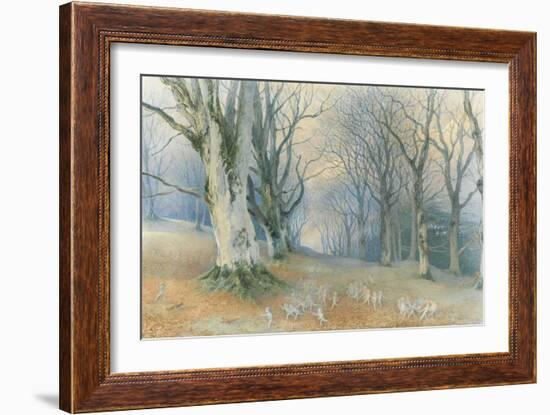 Fairies and Squirrels, C.1870 (W/C on Paper)-Richard Doyle-Framed Giclee Print