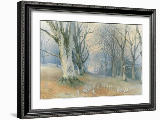Fairies and Squirrels, C.1870 (W/C on Paper)-Richard Doyle-Framed Giclee Print