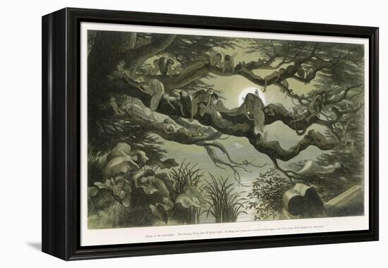 Fairies Asleep in the Moonlight-Richard Doyle-Framed Stretched Canvas