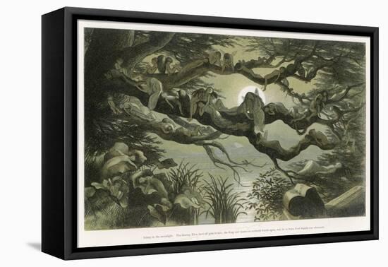 Fairies Asleep in the Moonlight-Richard Doyle-Framed Stretched Canvas