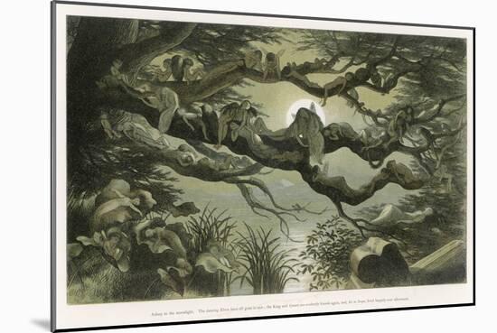 Fairies Asleep in the Moonlight-Richard Doyle-Mounted Art Print