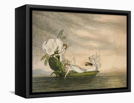 Fairies Floating Downstream in a Peapod-Amelia Jane Murray-Framed Premier Image Canvas