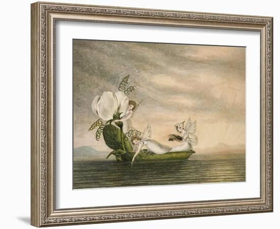 Fairies Floating Downstream in a Peapod-Amelia Jane Murray-Framed Giclee Print