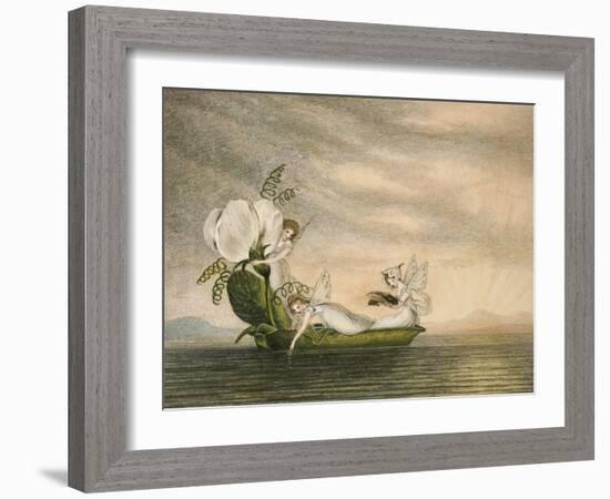 Fairies Floating Downstream in a Peapod-Amelia Jane Murray-Framed Giclee Print