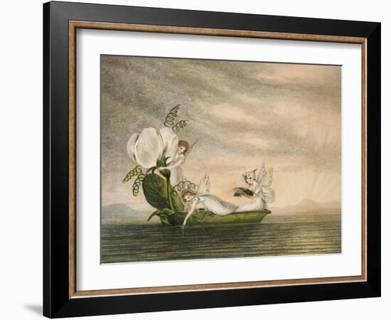 Fairies Floating Downstream in a Peapod-Amelia Jane Murray-Framed Giclee Print