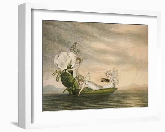 Fairies Floating Downstream in a Peapod-Amelia Jane Murray-Framed Giclee Print